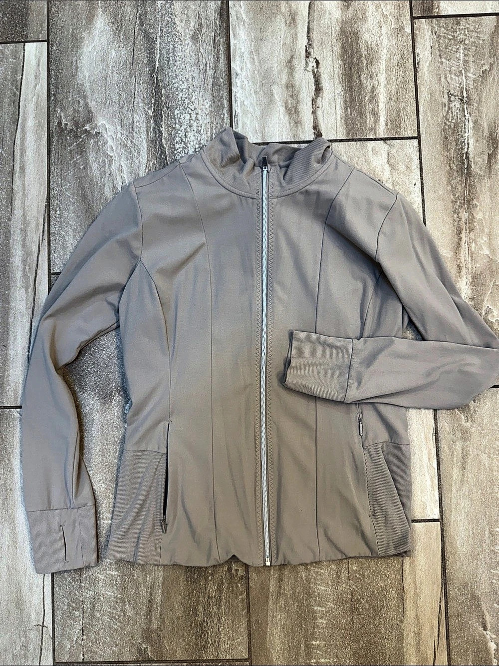 Athleta Salutation Jacket Lightweight Zip Jacket Gray XL